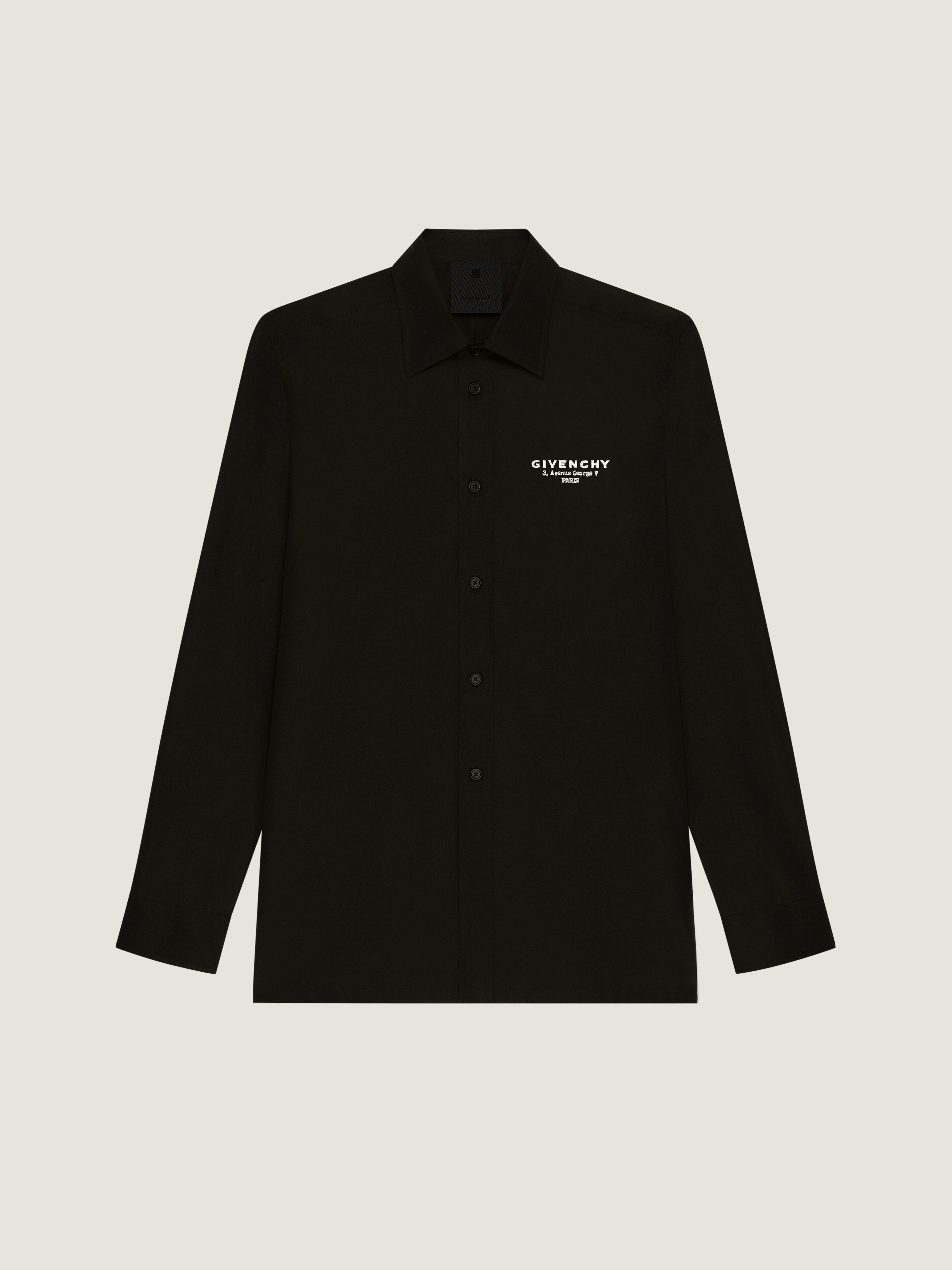 Shirt in cotton poplin with GIVENCHY Stamp embroidery